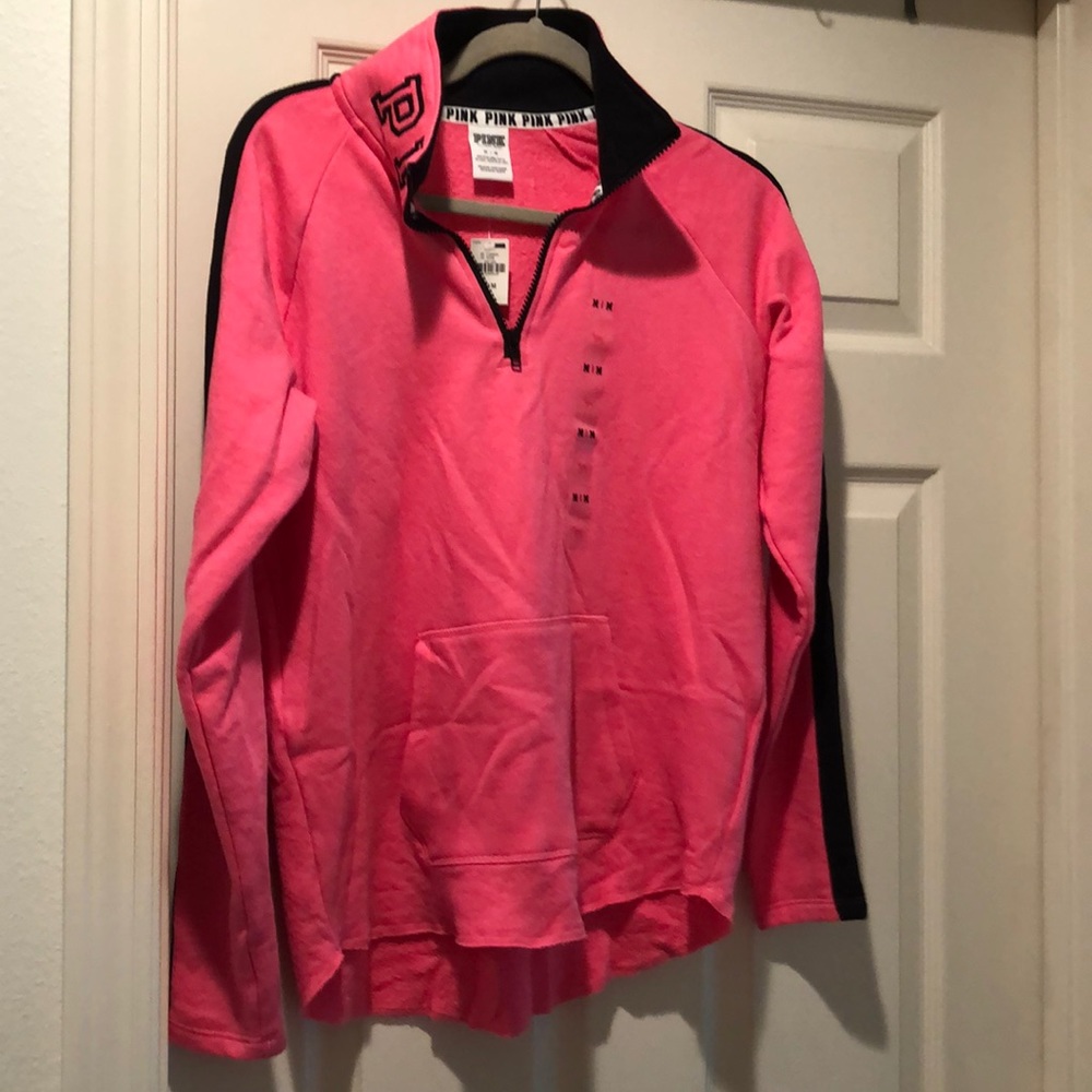 PINK 1/4 zip sweatshirt